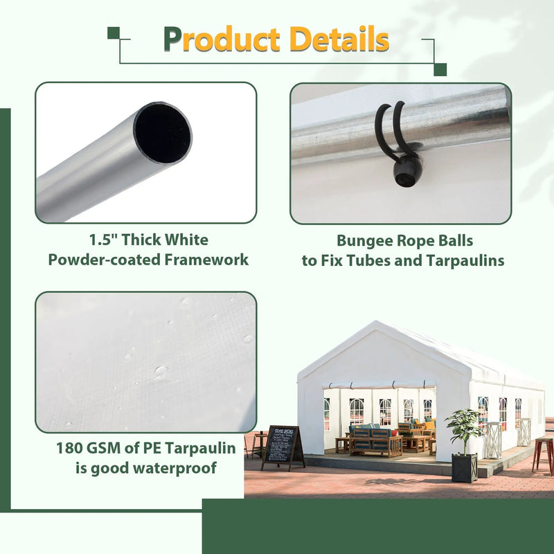16x32 Ft Party Tent with Removable Sidewalls and Storage Bags by HouseOfZazla