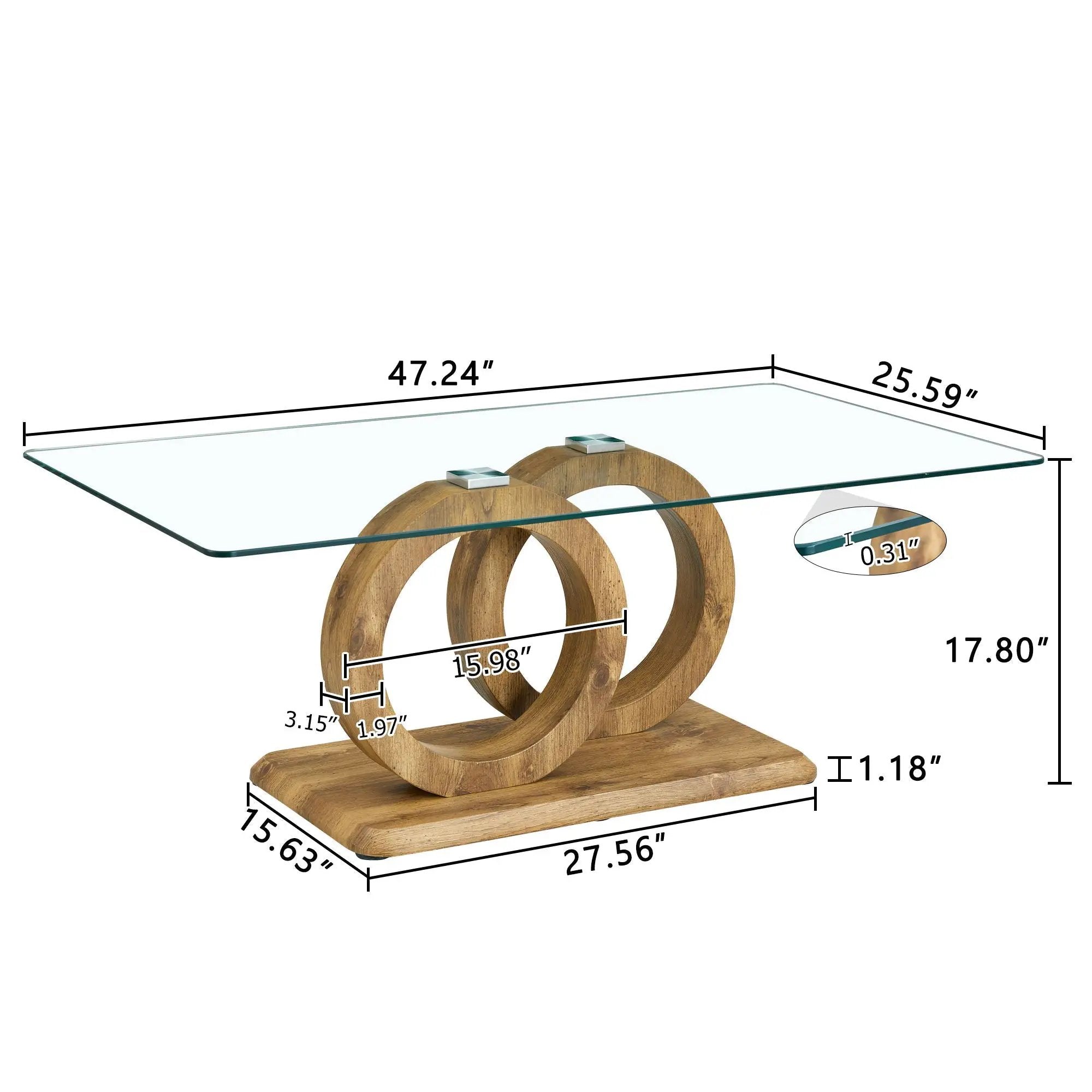 Contemporary Style Glass Top Coffee Table by Unique Piece Furniture