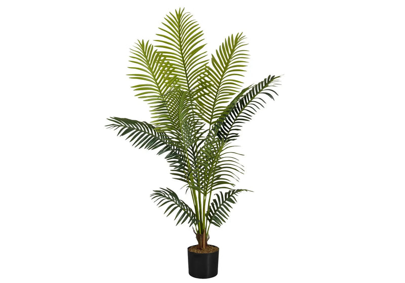 57" Tall, Artificial Plant, Palm Tree, Indoor, Faux, Fake, Floor, Greenery, Potted, Real Touch, Decorative - Green / Black by Unique Piece Furniture