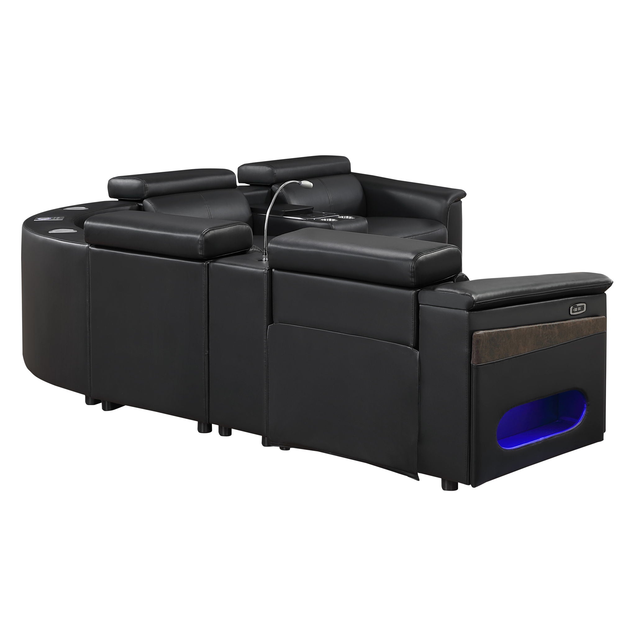 Nova - Sectional With Bluetooth Speaker, LED And Lifting Wine Cabinet by HouseOfZazla