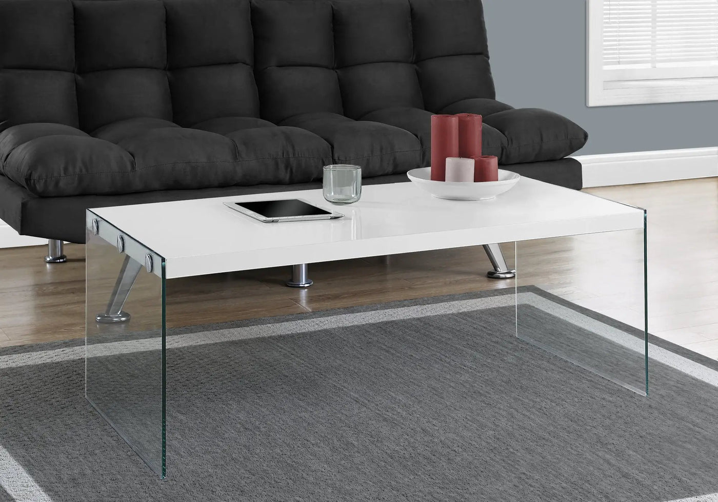 Coffee Table Rectangular For Living Room Clear Tempered Glass by HouseOfZazla