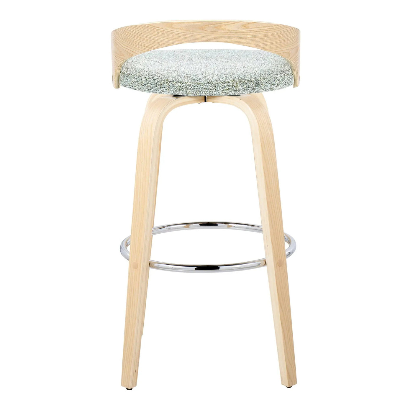 Grotto - Contemporary Fixed-Height Barstool With Swivel With Round Footrest (Set of 2) by HouseOfZazla