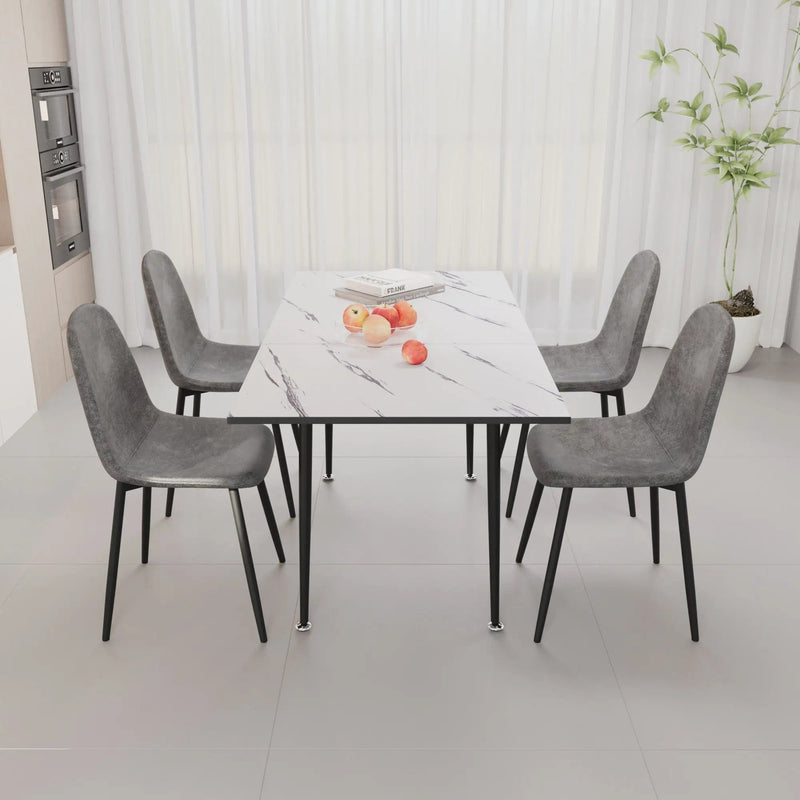 Modern Extendable Dining Table And Chair Set For 2 - 6 People by HouseOfZazla