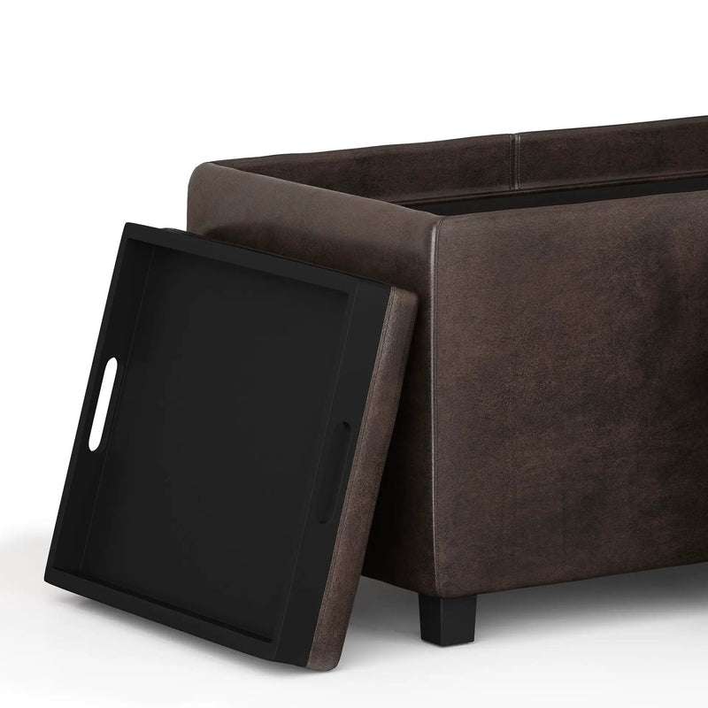 Avalon - Storage Ottoman - Distressed Brown by Unique Piece Furniture