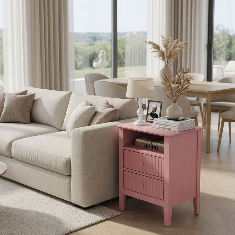 Fluted Nightstand With 2 Drawers by HouseOfZazla