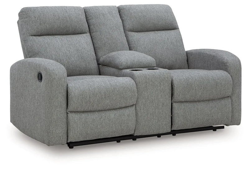 Gauntlet - Double Recline Loveseat With Console - Sterling by Unique Piece Furniture