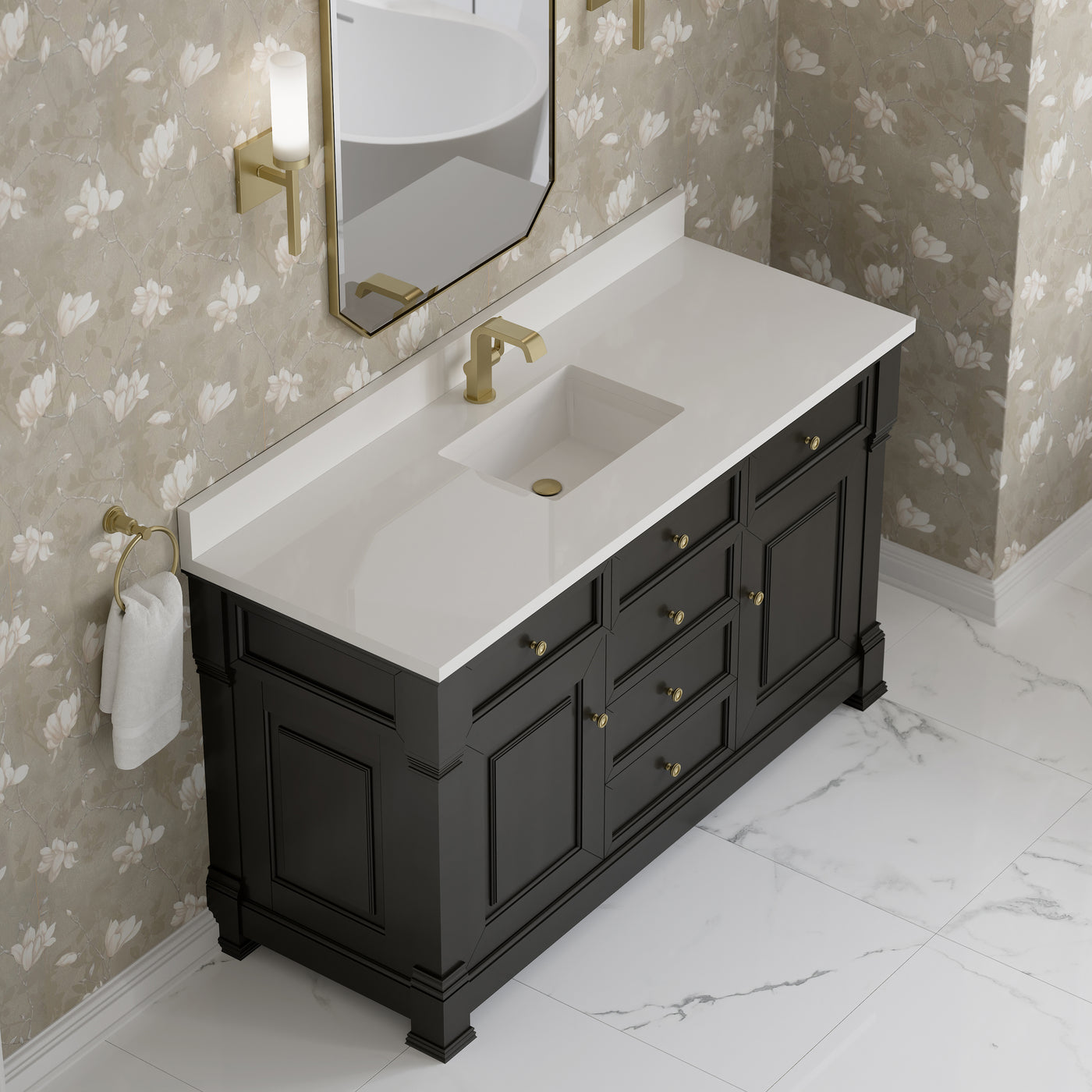 James Martin Brookfield 60" Single Bathroom Vanity, Black Onyx, view 36