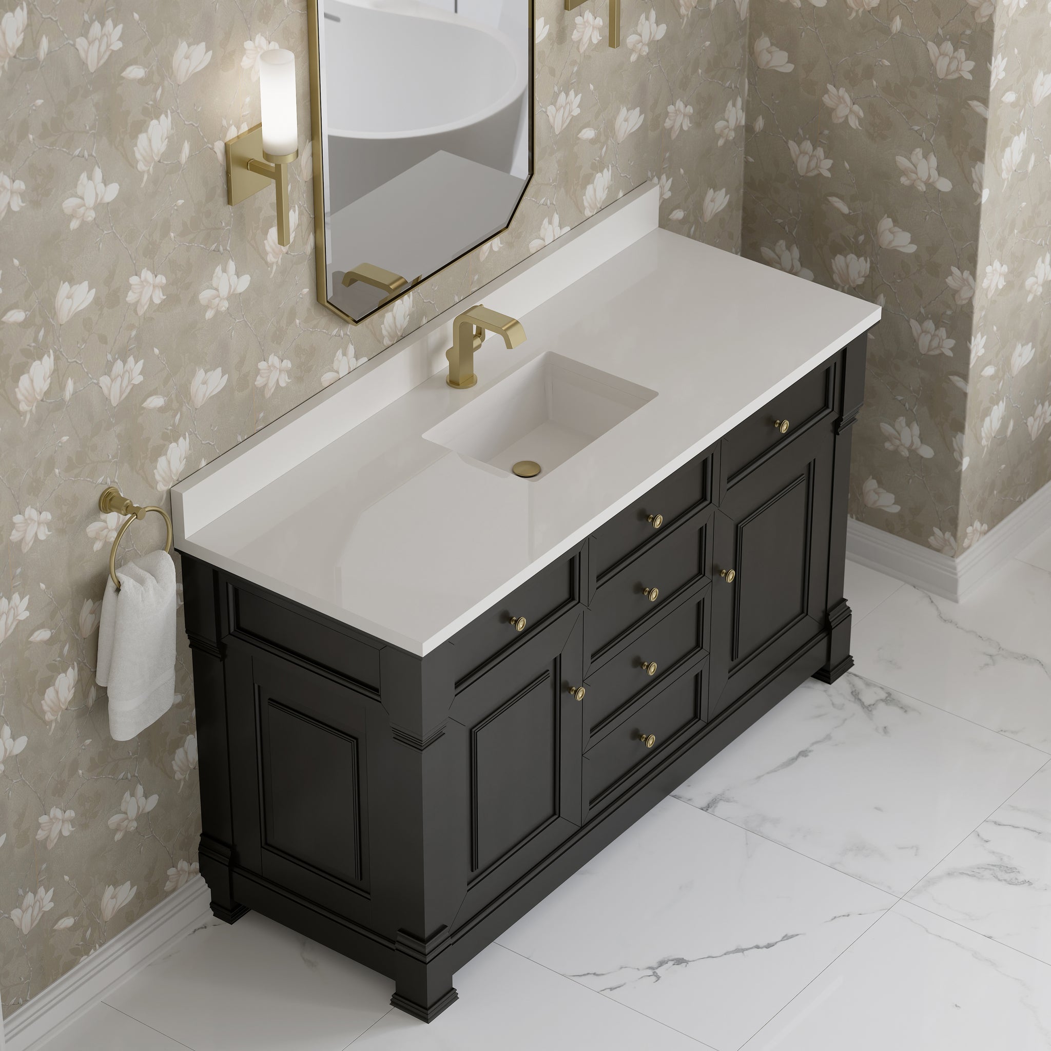 James Martin Brookfield 60" Single Bathroom Vanity, Black Onyx, view 36