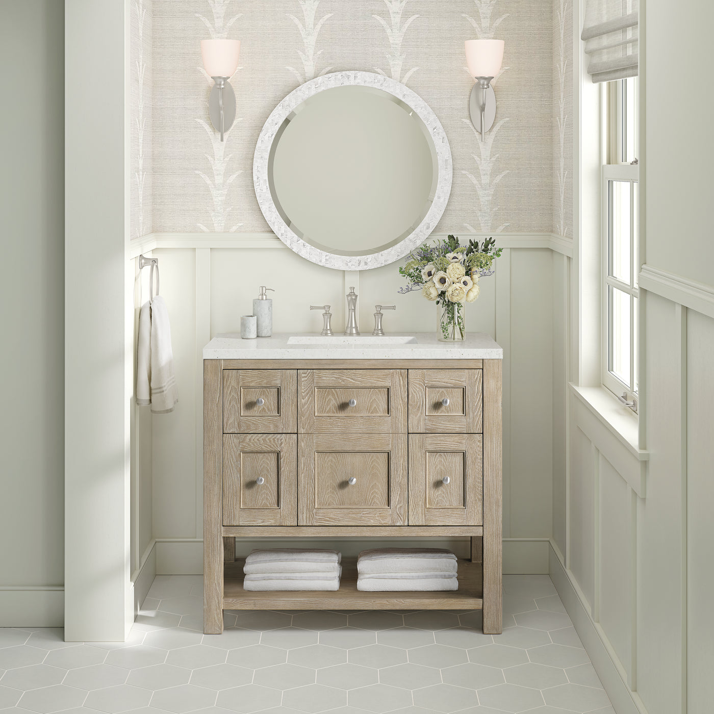 James Martin Breckenridge 36" Single Bathroom Vanity, Whitewashed Oak, view 23