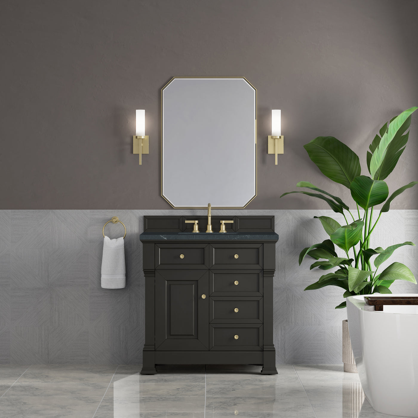 James Martin Brookfield 36" Single Bathroom Vanity, Black Onyx, view 30