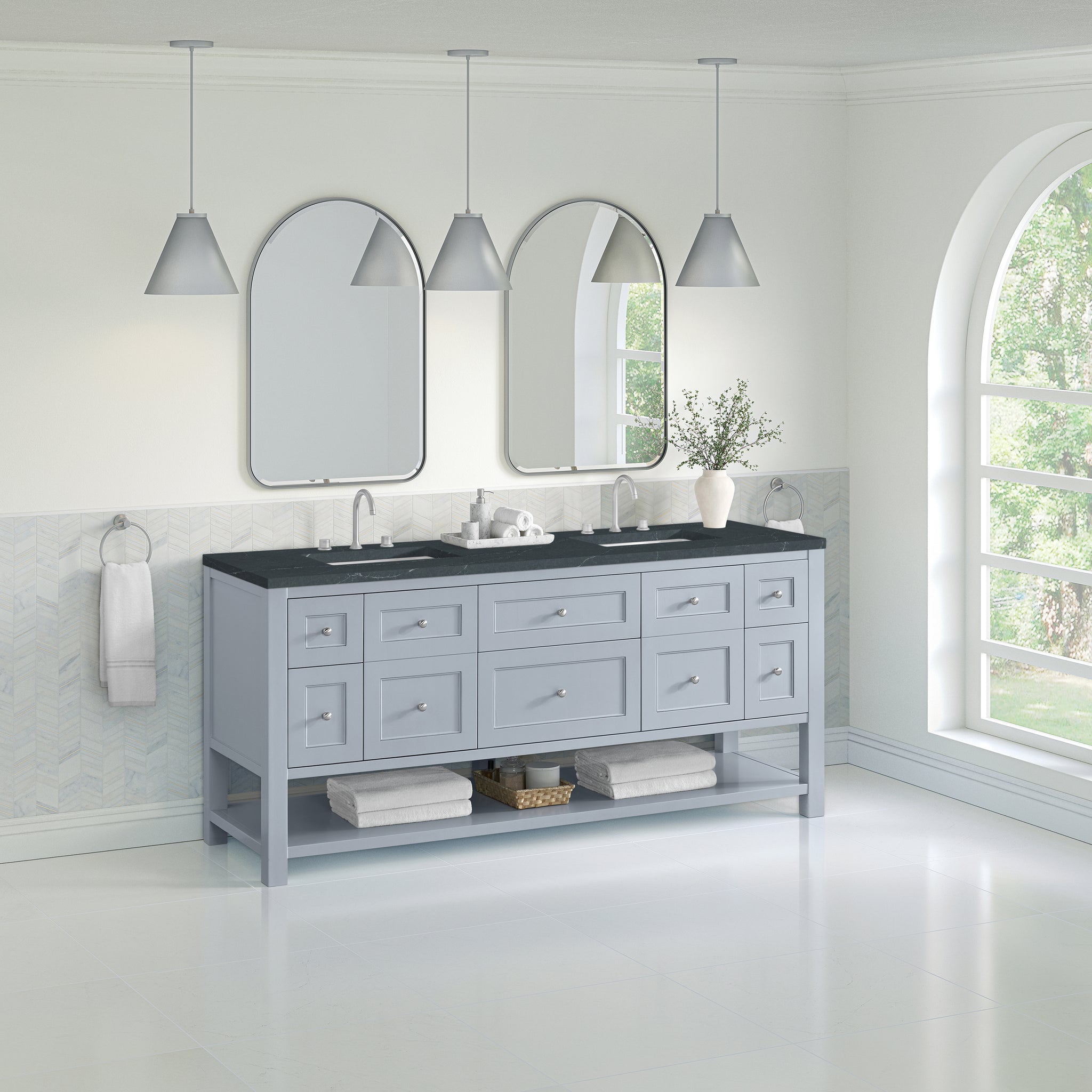 James Martin Breckenridge 72" Double Bathroom Vanity, Serenity Blue, view 39