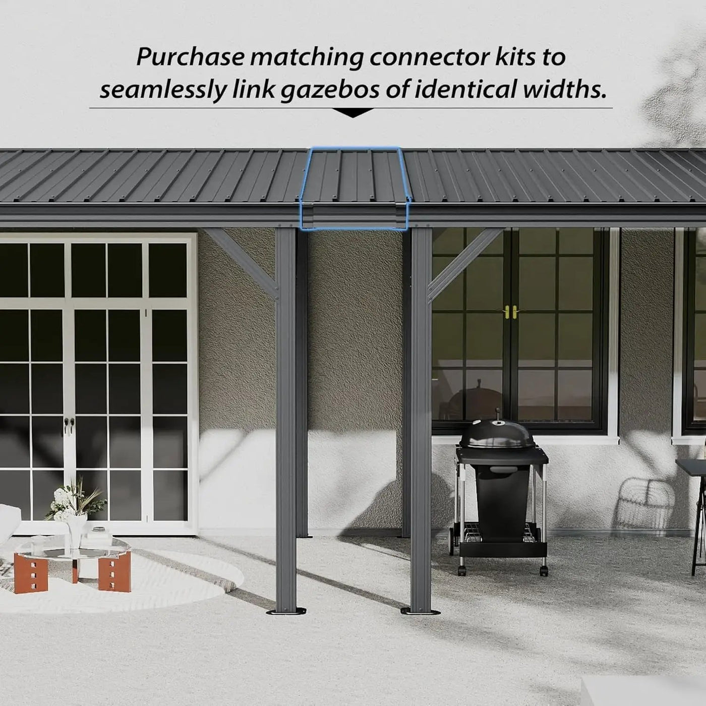 12'x16' Hardtop Lean-To Gazebo with Gutters by HouseOfZazla