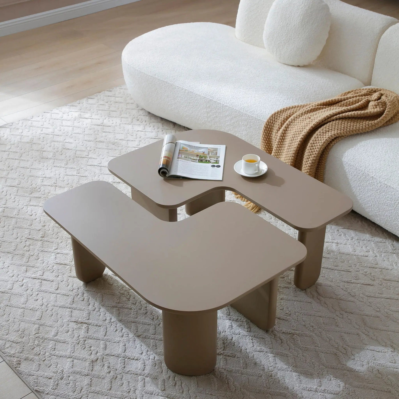 L-Shape Coffee Table For Living Room by HouseOfZazla