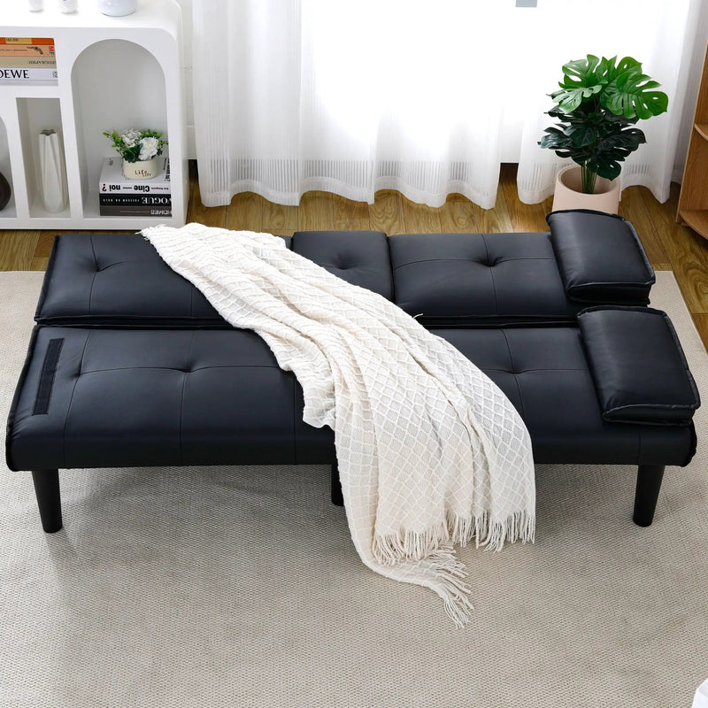 Sofa Bed With Foldable Design And Cup Holder by HouseOfZazla