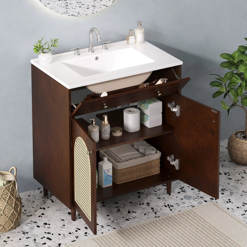 Modern Bathroom Vanity With Sink, Cabinet With Adjustable Shelf by Unique Piece Furniture