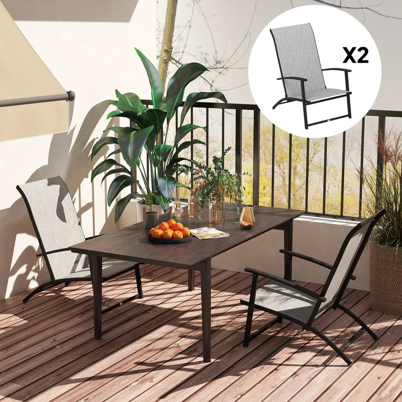 Outsunny Folding Patio Chairs Set of 2, Portable Outdoor Dining Chairs with High Back, Armrests by HouseOfZazla