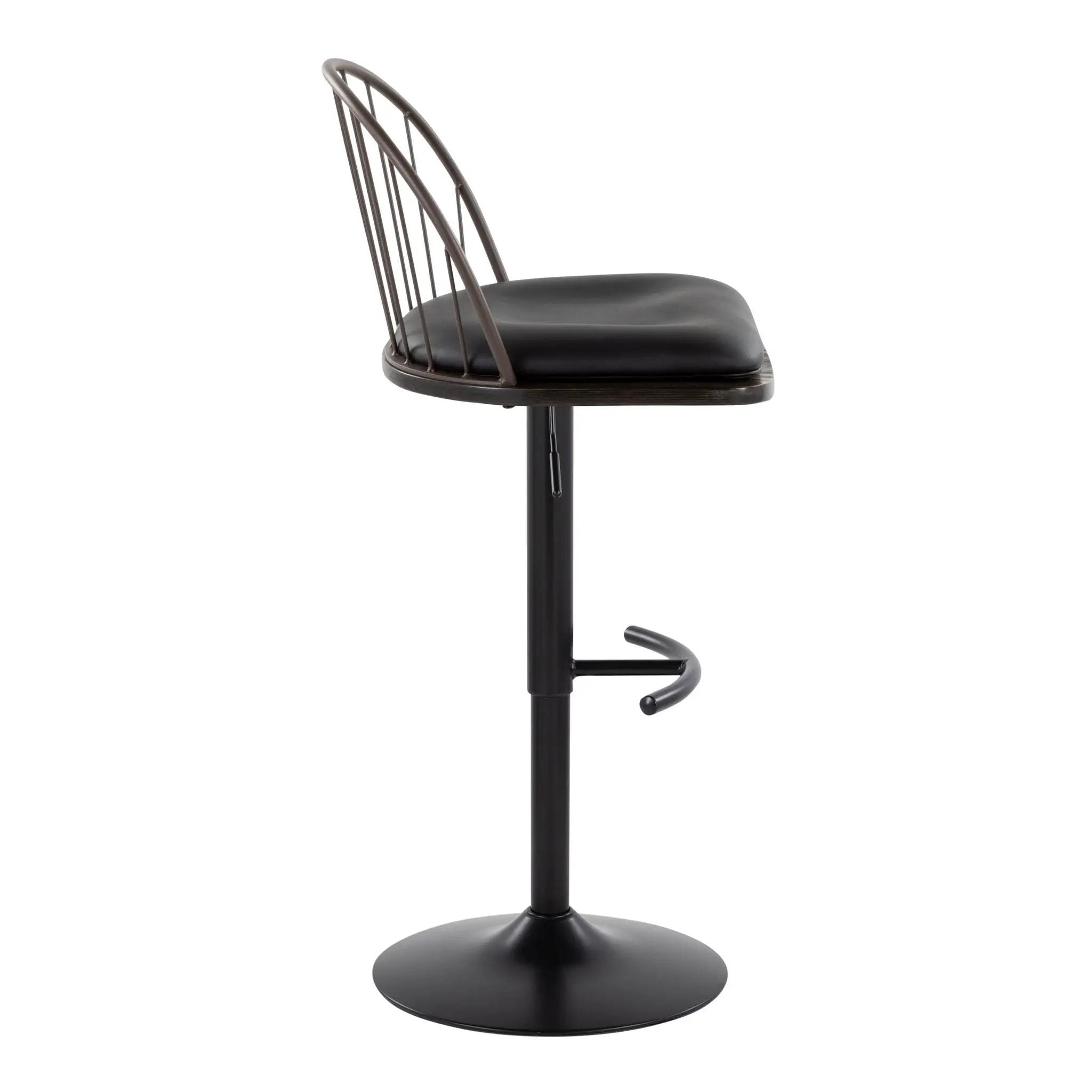 Riley - Farmhouse Adjustable Height Barstool With Swivel With Rounded T Footrest (Set of 2) by Unique Piece Furniture