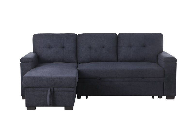 Lucca II - 84.5"W Reversible Sleeper Sectional Sofa with Storage Chaise by HouseOfZazla
