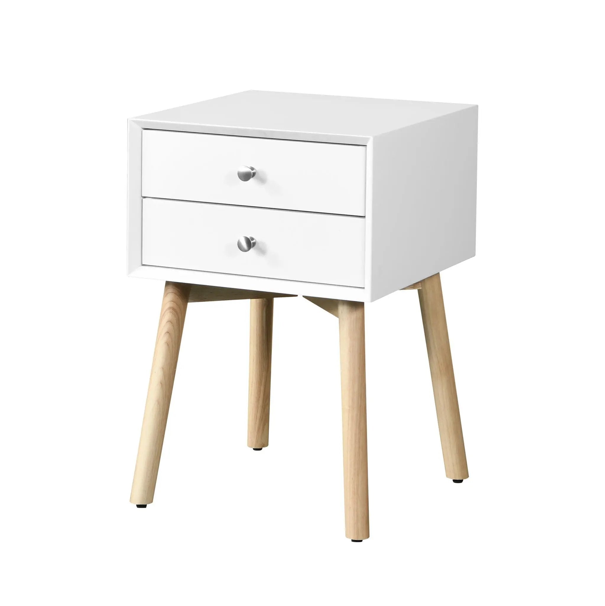 Bedside Table With 2 Drawers Mid-Century Modern Storage Cabinet For Bedroom by HouseOfZazla