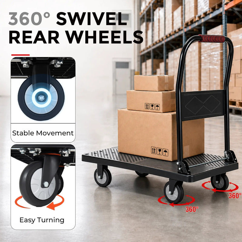 35-3/4" Long x 24" Wide Platform Truck - Foldable Handcart by HouseOfZazla