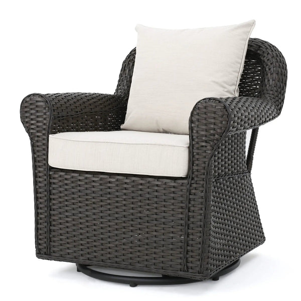 Amaya Outdoor Swivel Rocker Chair with Water Resistant Cushions