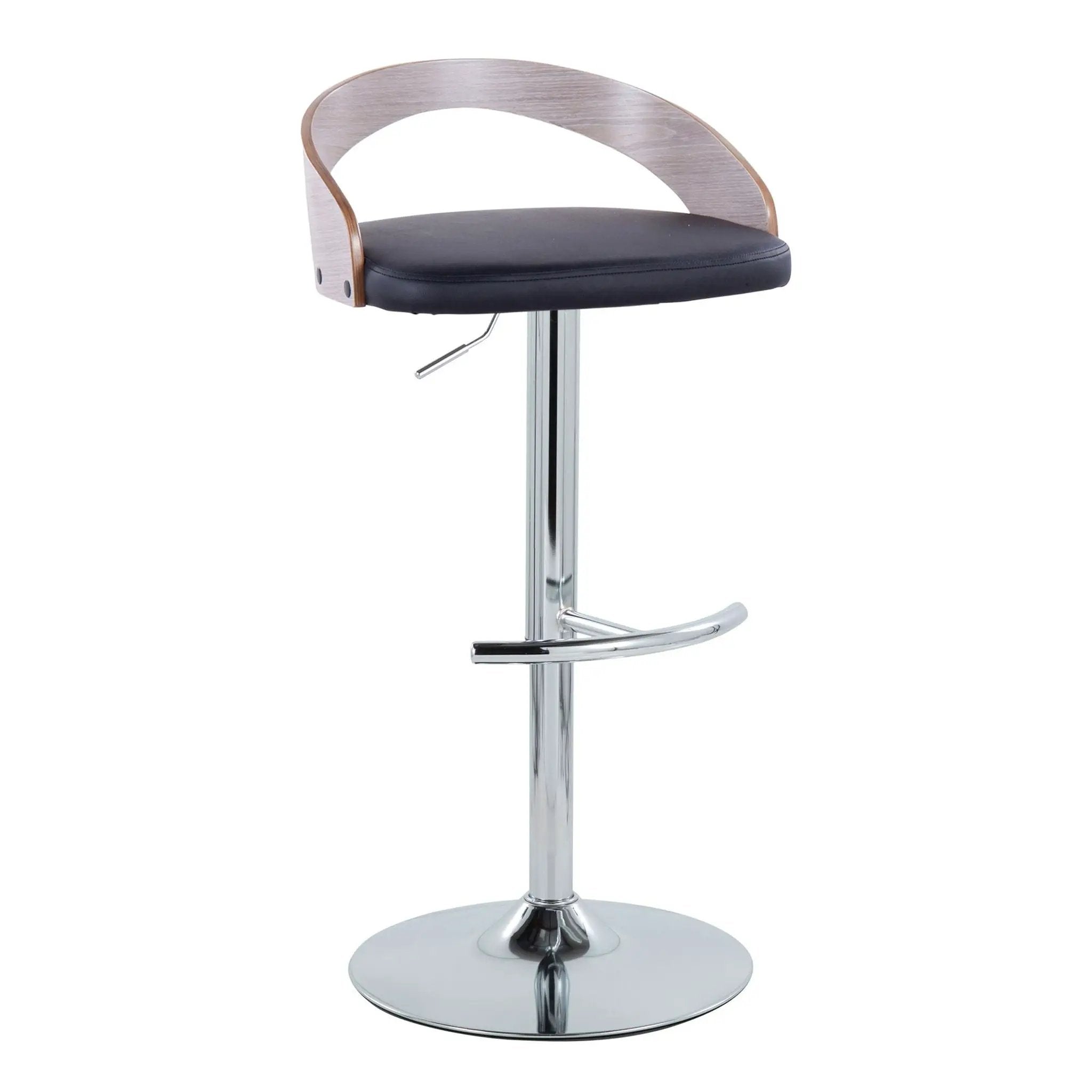 Grotto - Contemporary, Adjustable Barstool With Swivel With Rounded T Footrest (Set of 2) by Unique Piece Furniture