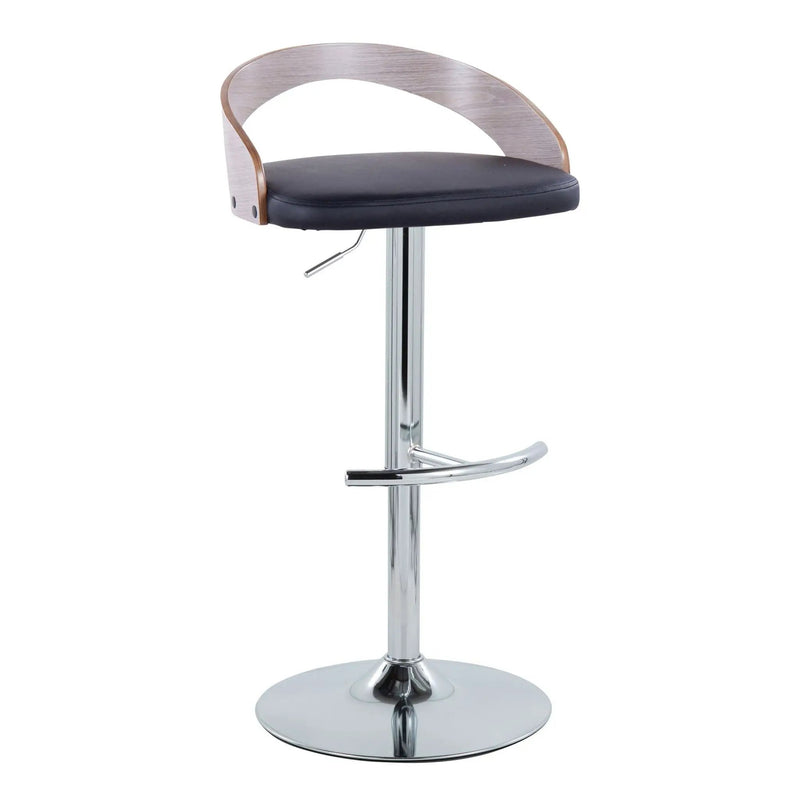 Grotto - Contemporary, Adjustable Barstool With Swivel With Rounded T Footrest (Set of 2) by HouseOfZazla