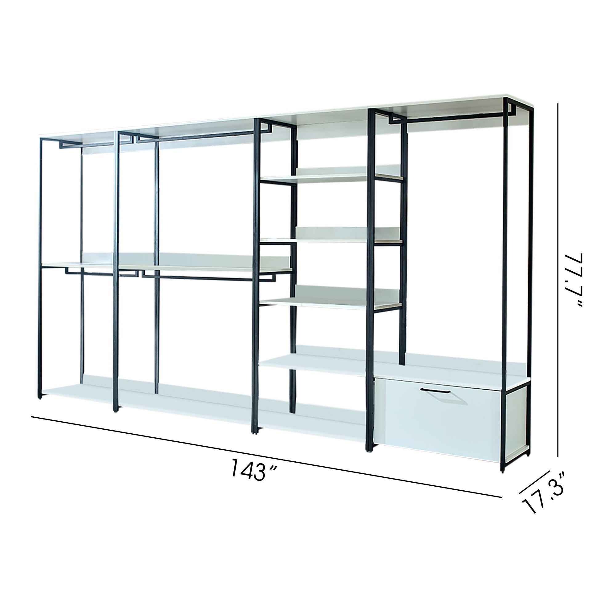 Fiona - Freestanding Walk-In Closet System - White by HouseOfZazla