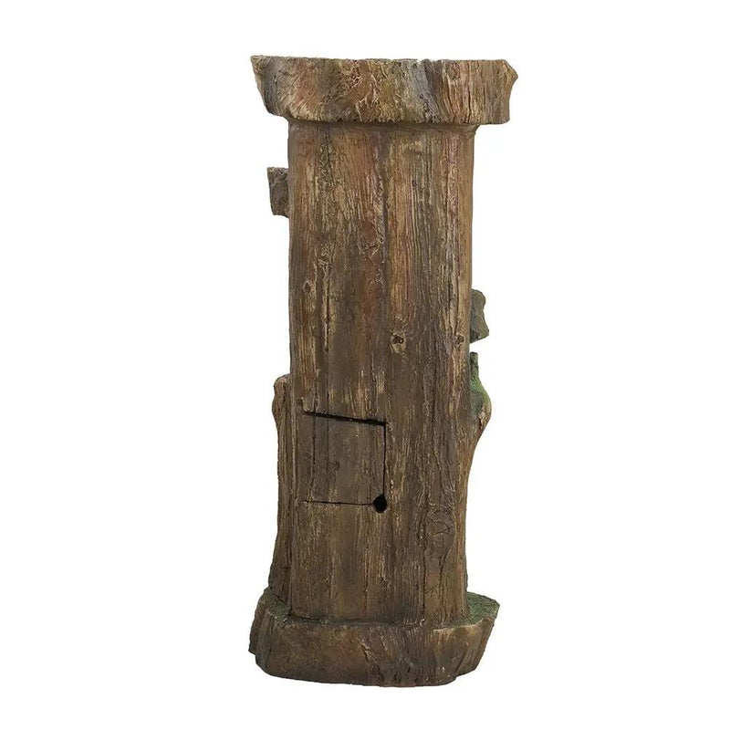Rustic Decorative Tree Trunk 5 Tier Water Fountain, With Light And Pump, For Indoor And Outdoor - Brown by HouseOfZazla