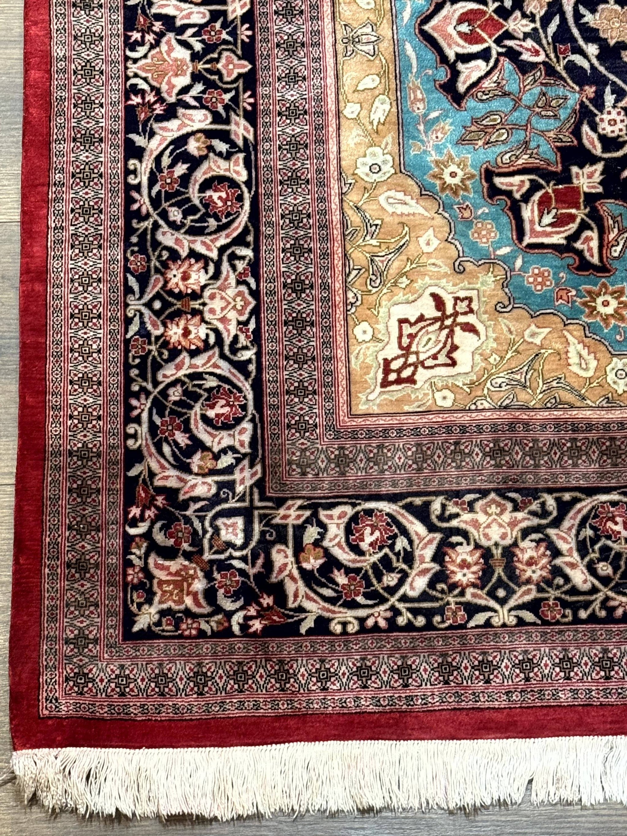 Magnificent Persian Qum Silk Rug 3x5, Exceptionally Fine 780 KPSI, Signed, Rare by Jewel Rugs