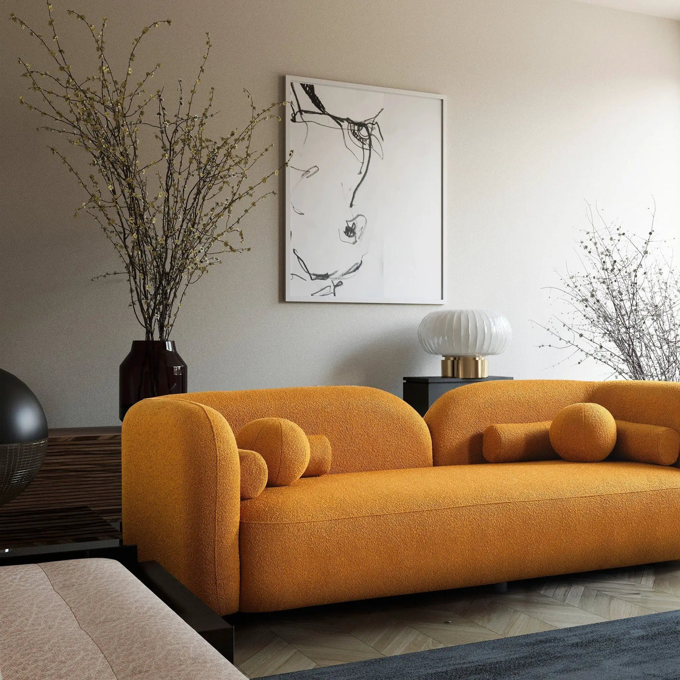 Donna - Japandi Design Boucle Sofa by HouseOfZazla