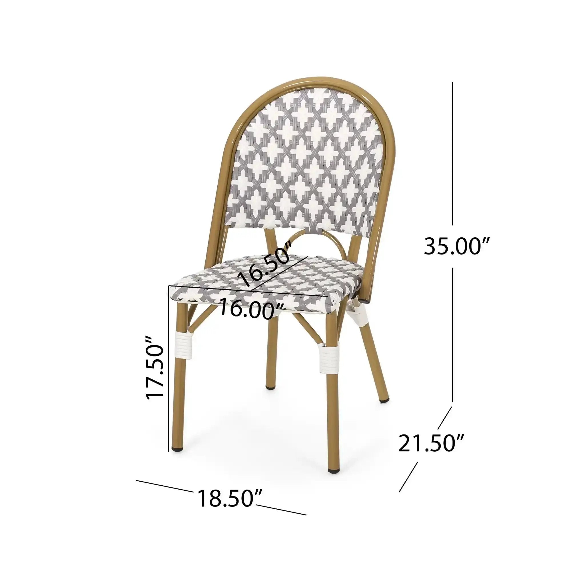 Chic French Bistro Chair With Durable Rattan And Aluminum Frame by HouseOfZazla