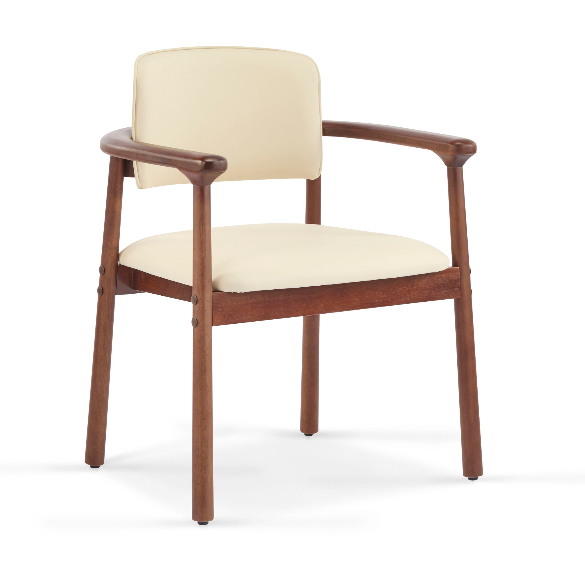 Dining Room Chairs, Ideal For Home & Kitchen (Set of 2) - Beige / Dark Walnut by HouseOfZazla