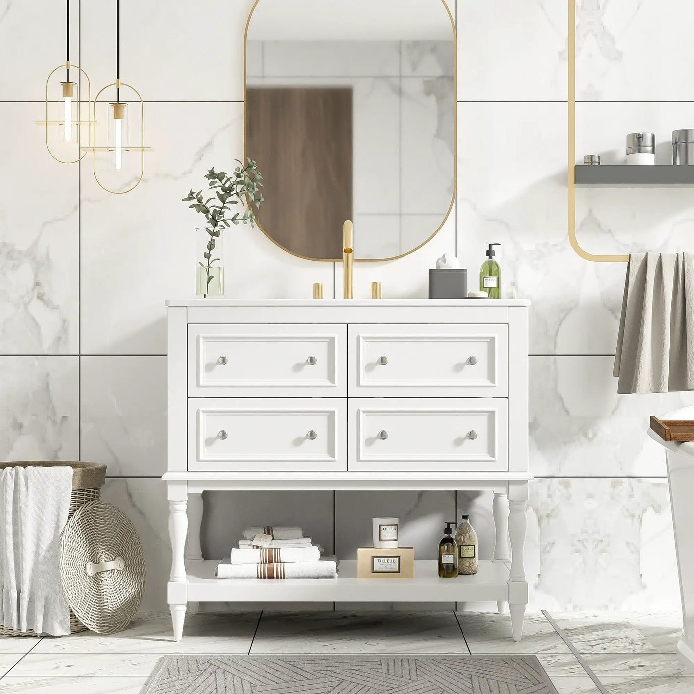 Bathroom Vanity Cabinet With Undermount Sink - 4 Drawer Set by HouseOfZazla