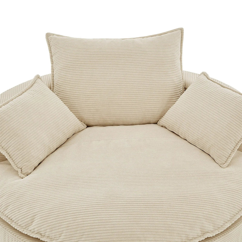 360° Swivel Accent Barrel Chair With Dual Layer Cushion And 3 Removable Pillows by HouseOfZazla