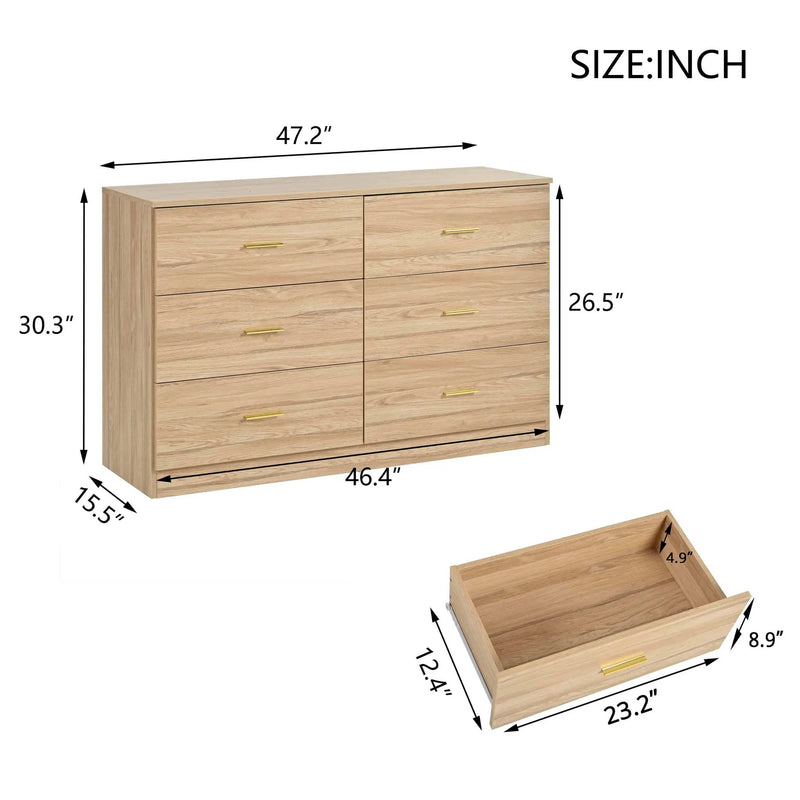 Modern 6-Drawer Dresser by HouseOfZazla