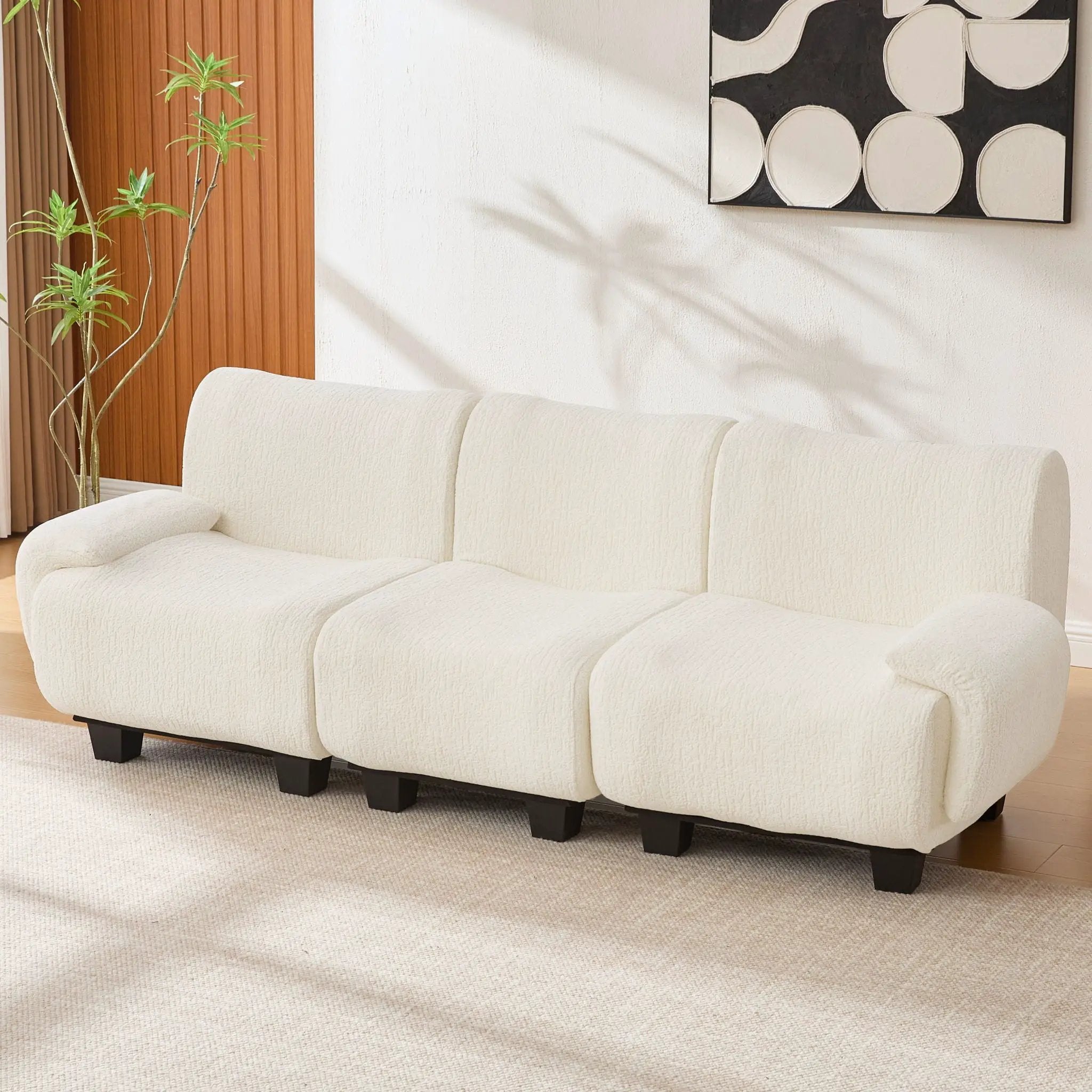 3 Seater Sofa Couch With Curved Armrests by HouseOfZazla