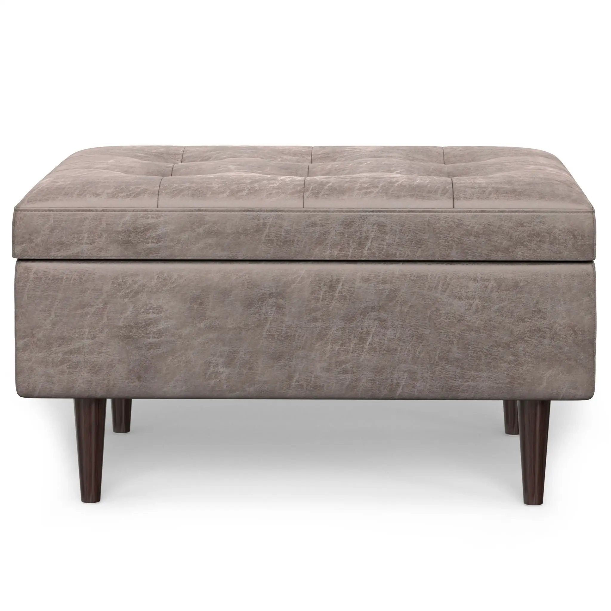 Shay - Large Square Coffee Table Storage Ottoman Mid-Century Style by Unique Piece Furniture