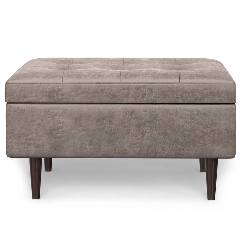 Shay - Large Square Coffee Table Storage Ottoman Mid-Century Style by Unique Piece Furniture