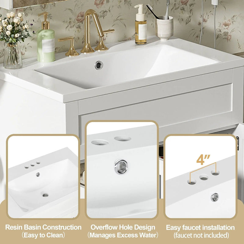 Bathroom Vanity With 2 Doors, 2 Drawers, Adjustable Shelf, Hidden Slides & Soft Close Hinges by Unique Piece Furniture