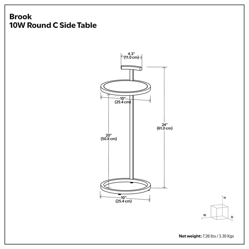 Brook - C Side Table - White / Gold by Unique Piece Furniture