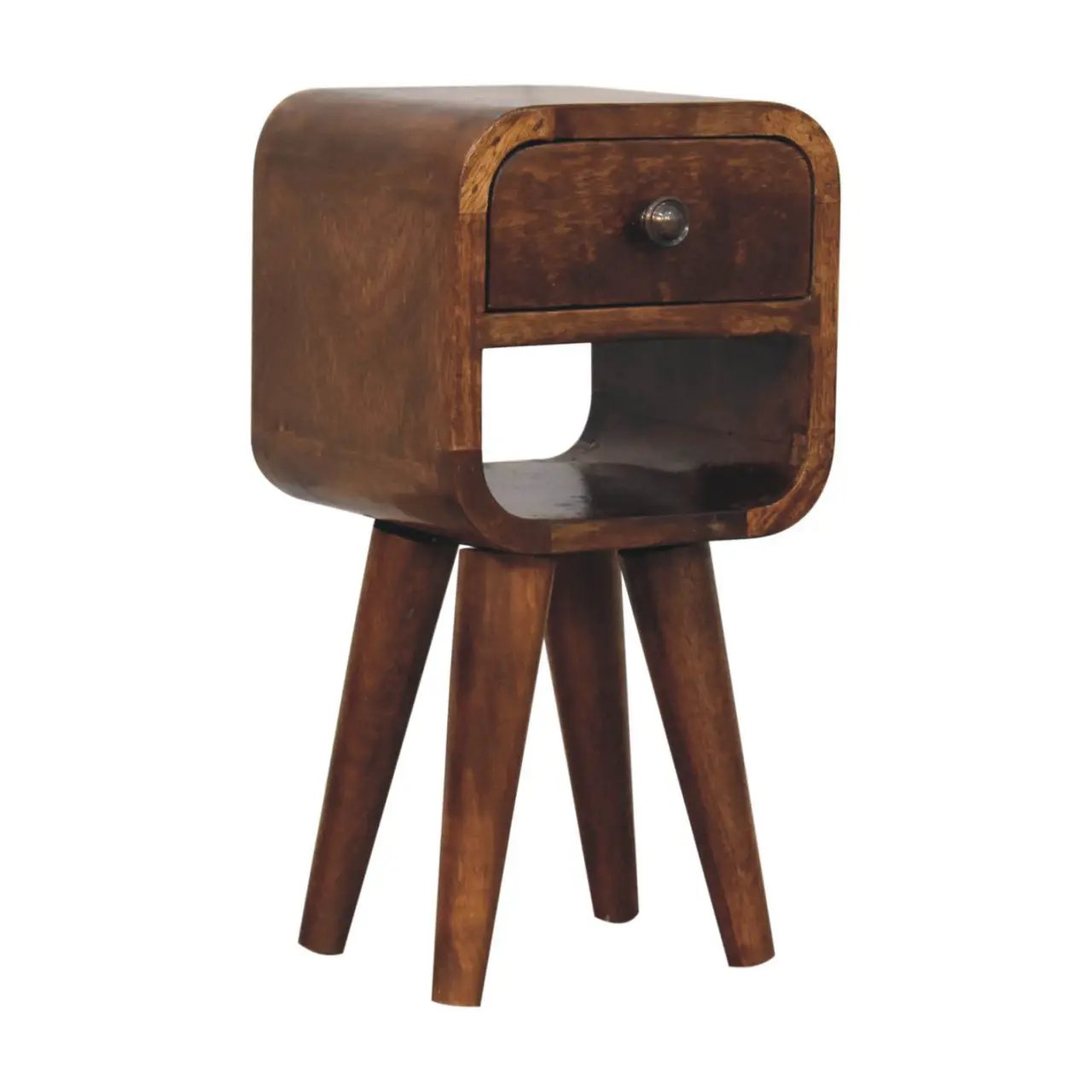 Mini California Curved Nightstand Wth Lower Slot by Unique Piece Furniture