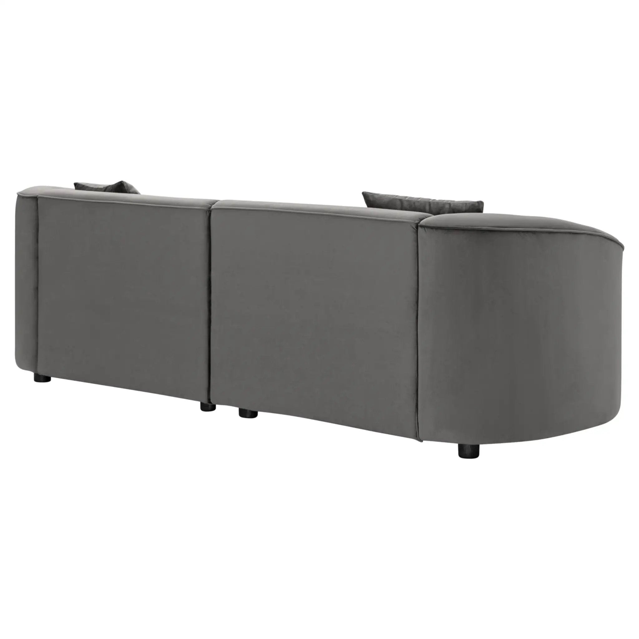 87" Curved Contemporary Sofa in Gray by HouseOfZazla