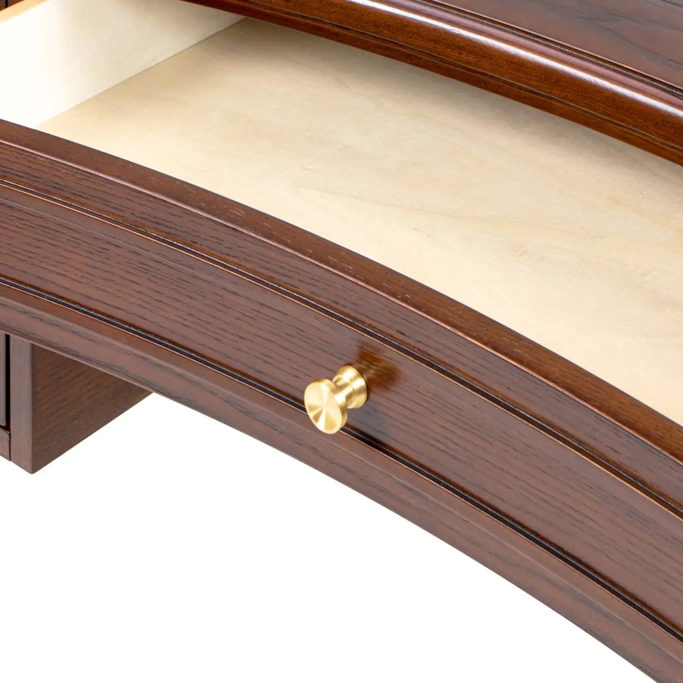 Dauphin Gold Accent 5-Drawer Wood Executive Desk Dark Walnut Ash Wood & Veneer by HouseOfZazla