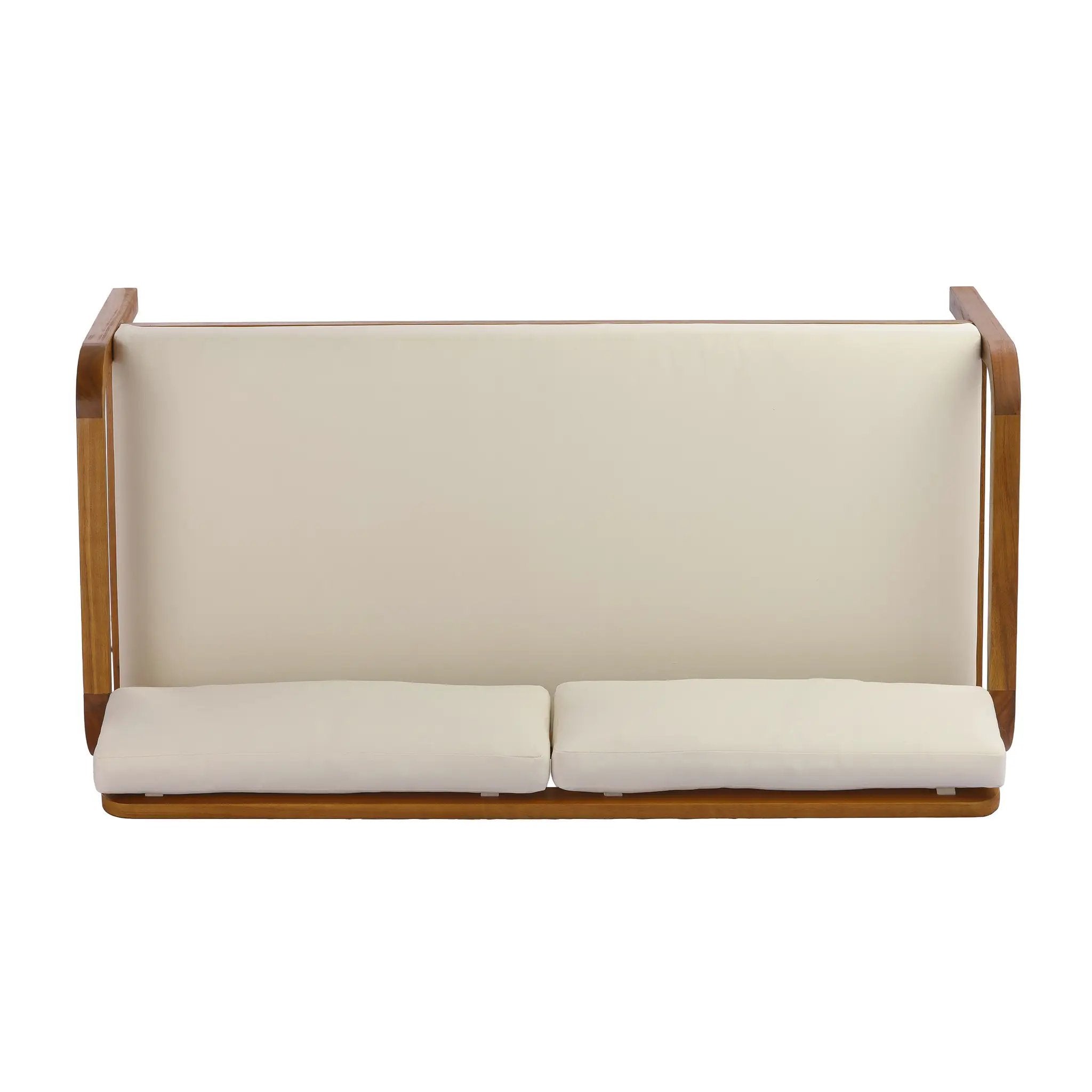 2-Pieces Outdoor Sofa Set with Cushions Teak Acacia Wood by HouseOfZazla