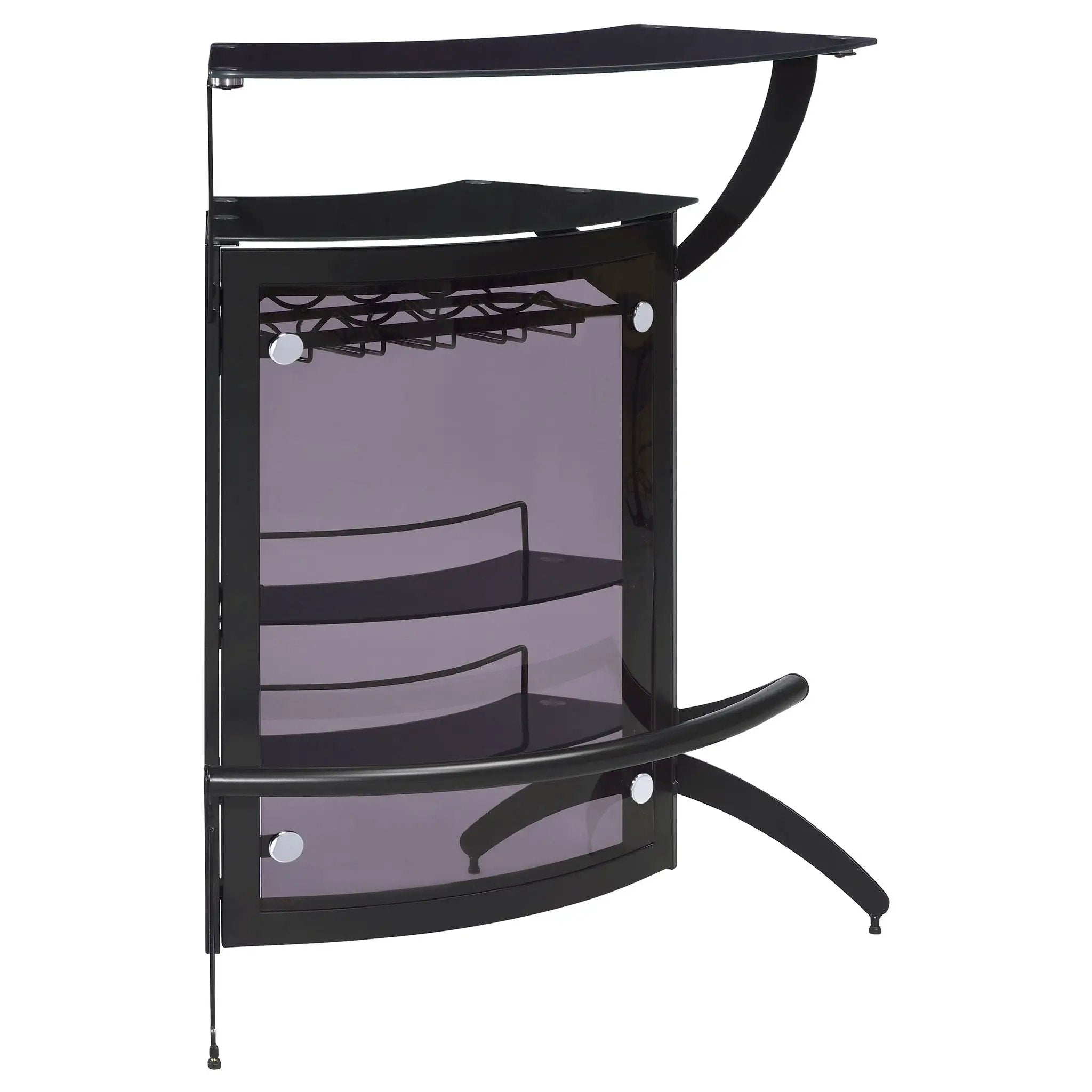 Dallas 2-shelf Curved Freestanding Home Bar Cabinet Black by Unique Piece Furniture