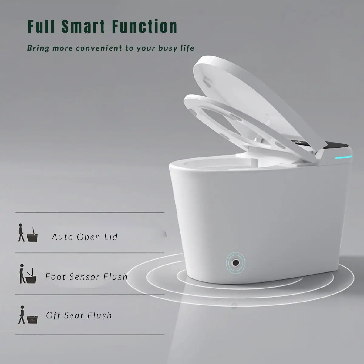 Modern Smart Toilet with Bidet Seat Built-in by HouseOfZazla