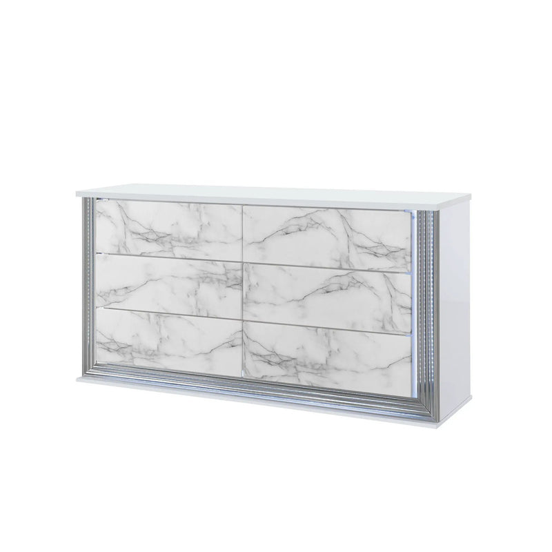 Moon - Dresser With LED Lighting - Marble by Unique Piece Furniture
