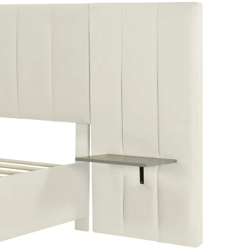 Upholstered Platform Bed With Big Headboard by HouseOfZazla