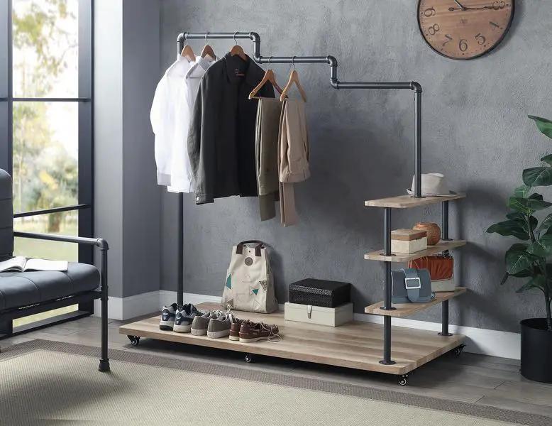 Brantley - 63" Hanger Rack - Oak & Sandy Gray by Unique Piece Furniture